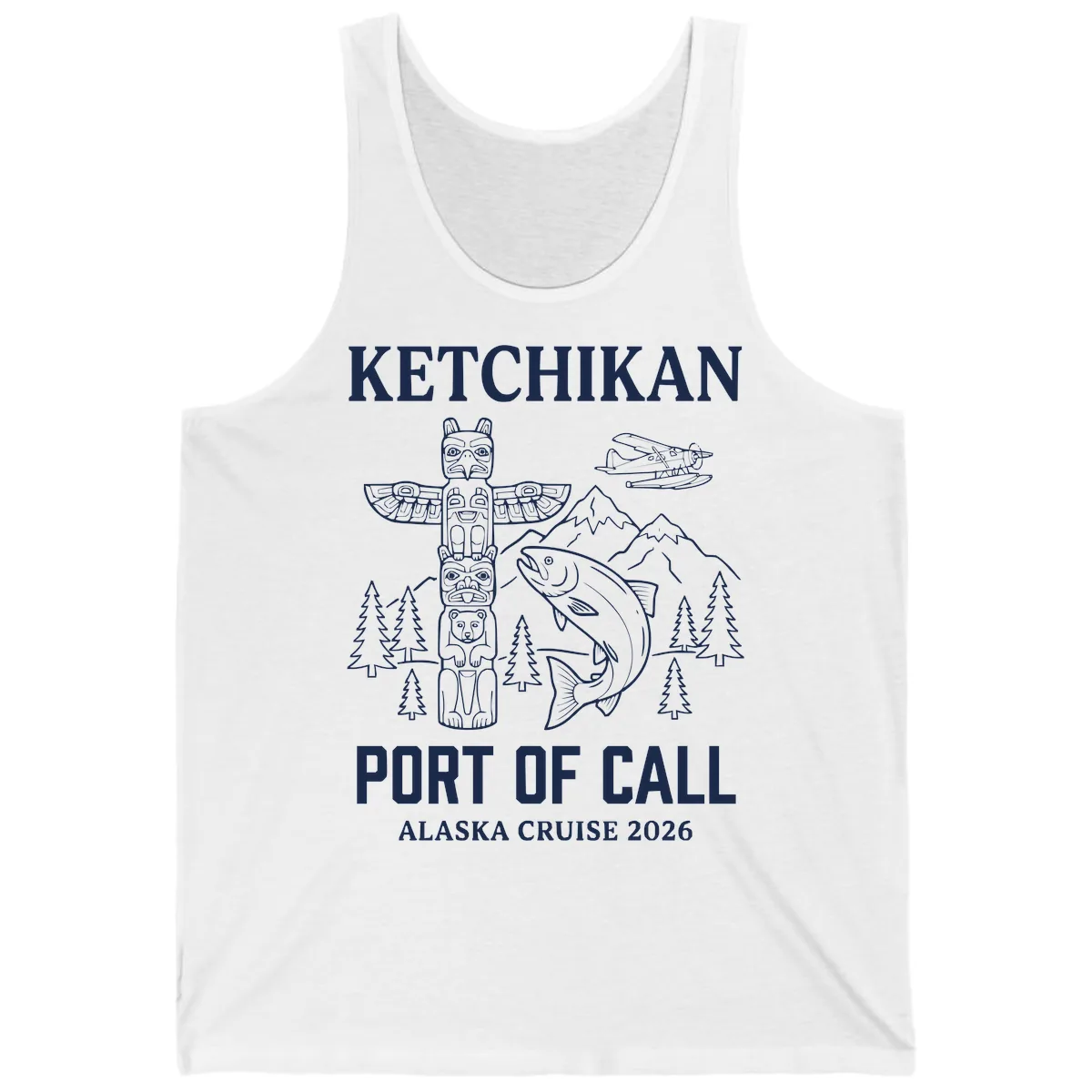 Ketchikan Port Of Call Alaska Cruise Tank in White
