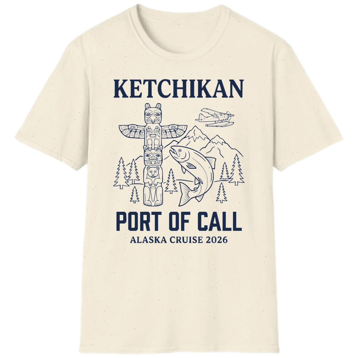 Ketchikan Port Of Call Alaska Cruise T-Shirt in Natural