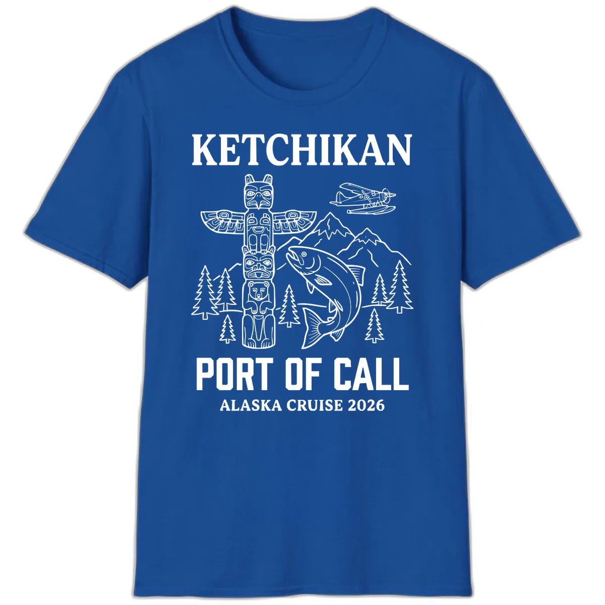 Ketchikan Port Of Call Alaska Cruise T-Shirt in Royal