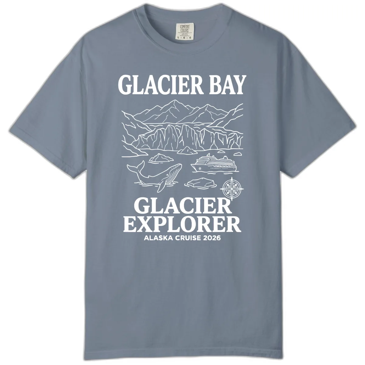 Glacier Bay Explorer Alaska Cruise Comfort Color in Blue Jean