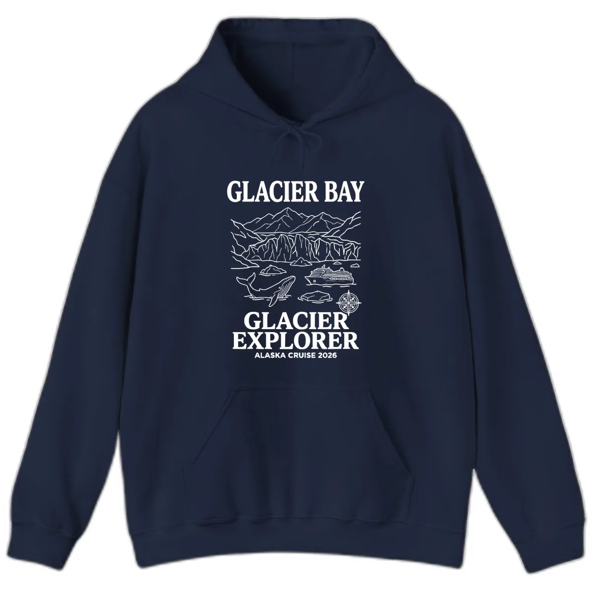 Glacier Bay Explorer Alaska Cruise Hoodie in Navy