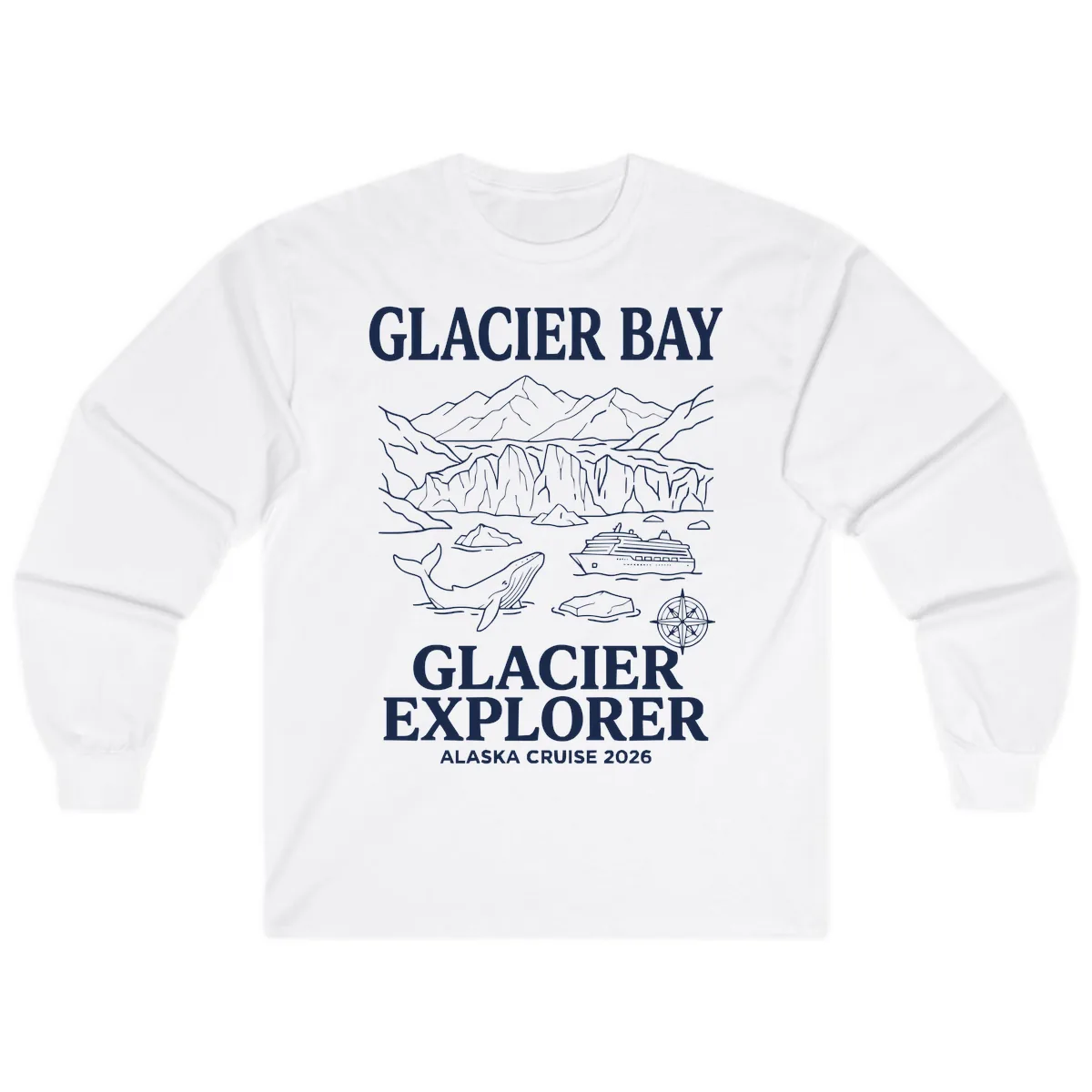 Glacier Bay Explorer Alaska Cruise Long Sleeve in White