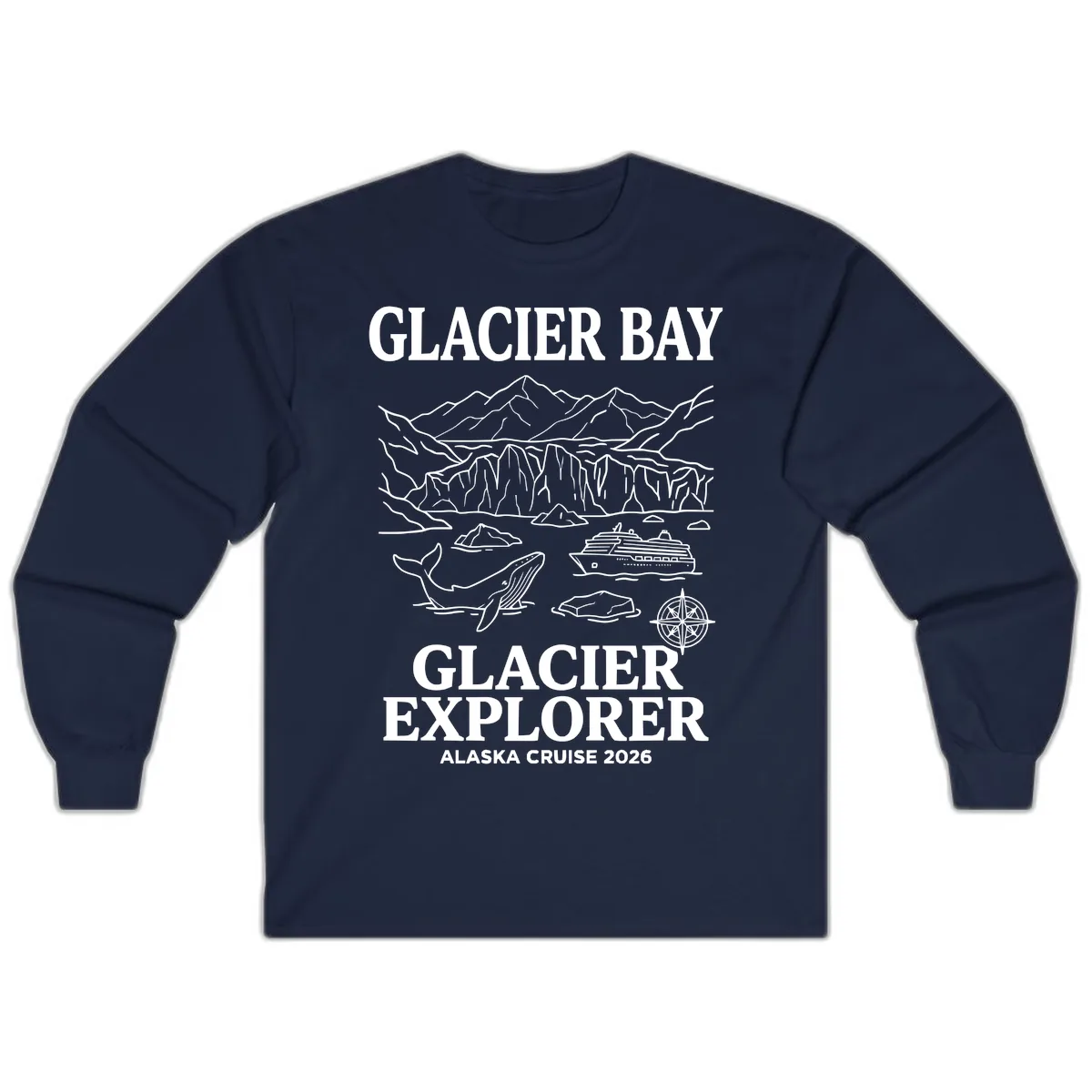 Glacier Bay Explorer Alaska Cruise Long Sleeve in Navy