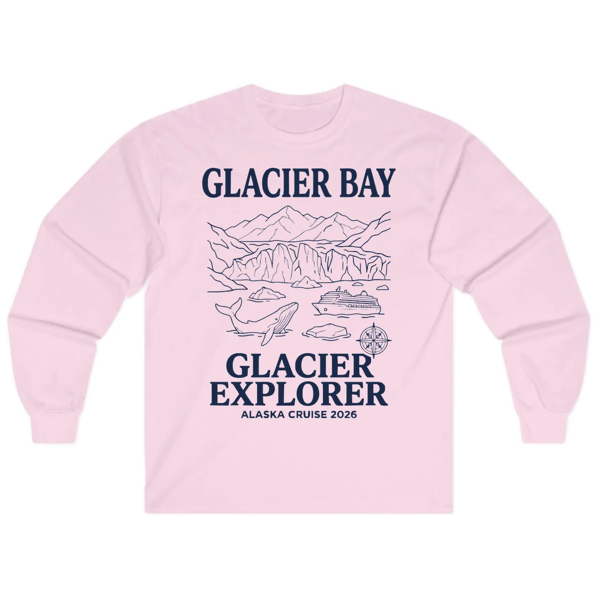 Glacier Bay Explorer Alaska Cruise Long Sleeve in Light Pink