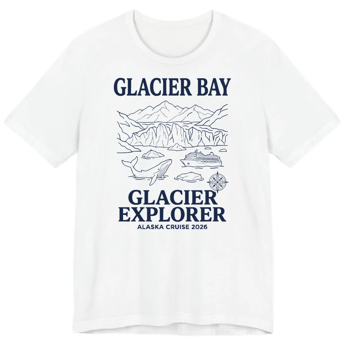 Glacier Bay Explorer Alaska Cruise Premium T-Shirt in White