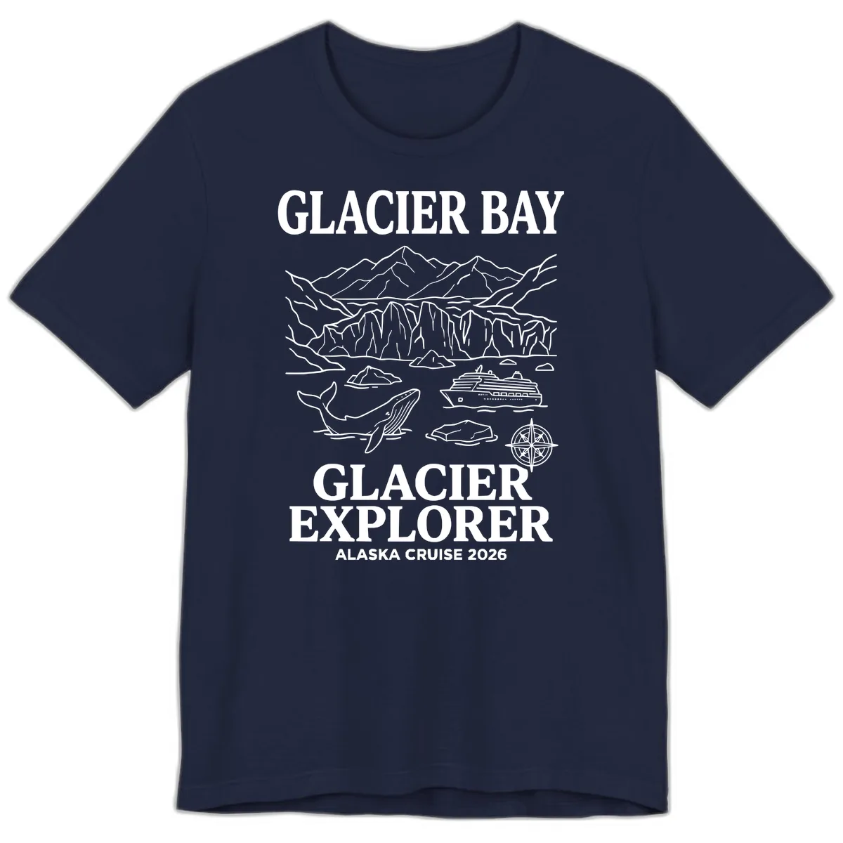 Glacier Bay Explorer Alaska Cruise Premium T-Shirt in Navy