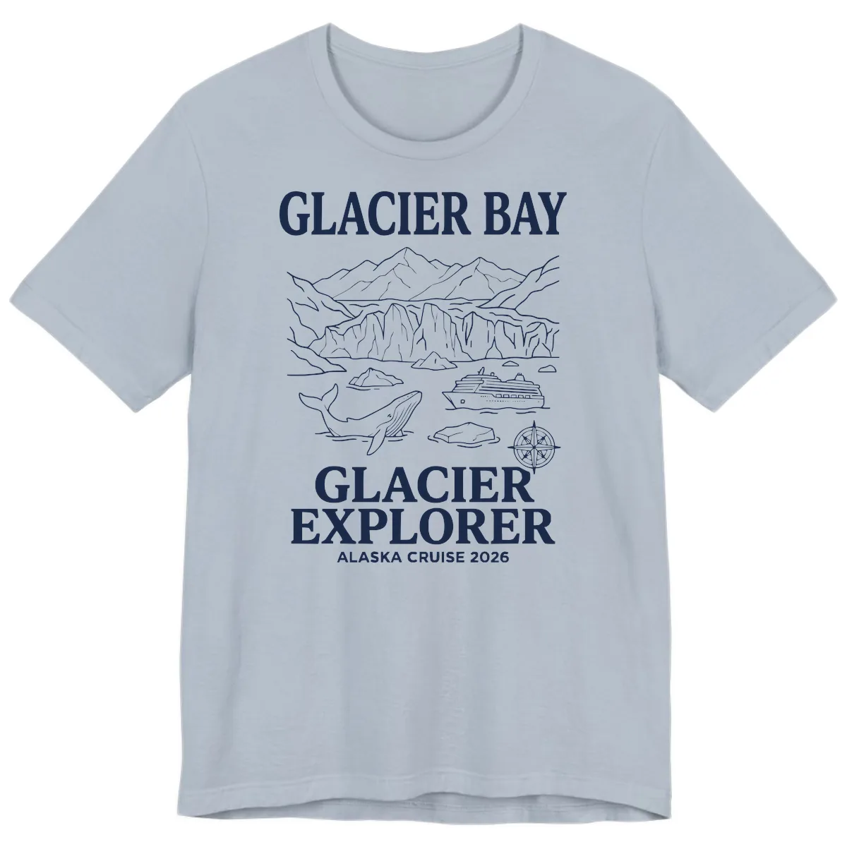 Glacier Bay Explorer Alaska Cruise Premium T-Shirt in Light Blue