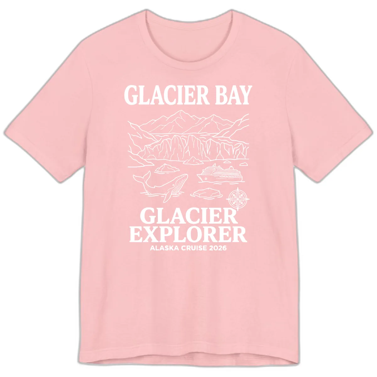 Glacier Bay Explorer Alaska Cruise Premium T-Shirt in Pink