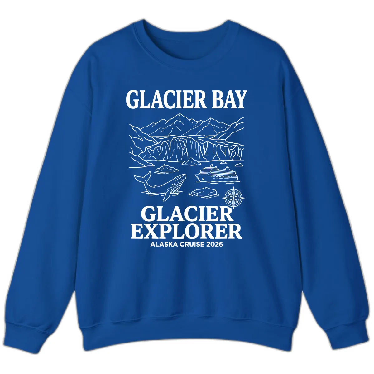 Glacier Bay Explorer Alaska Cruise Sweatshirt in Royal