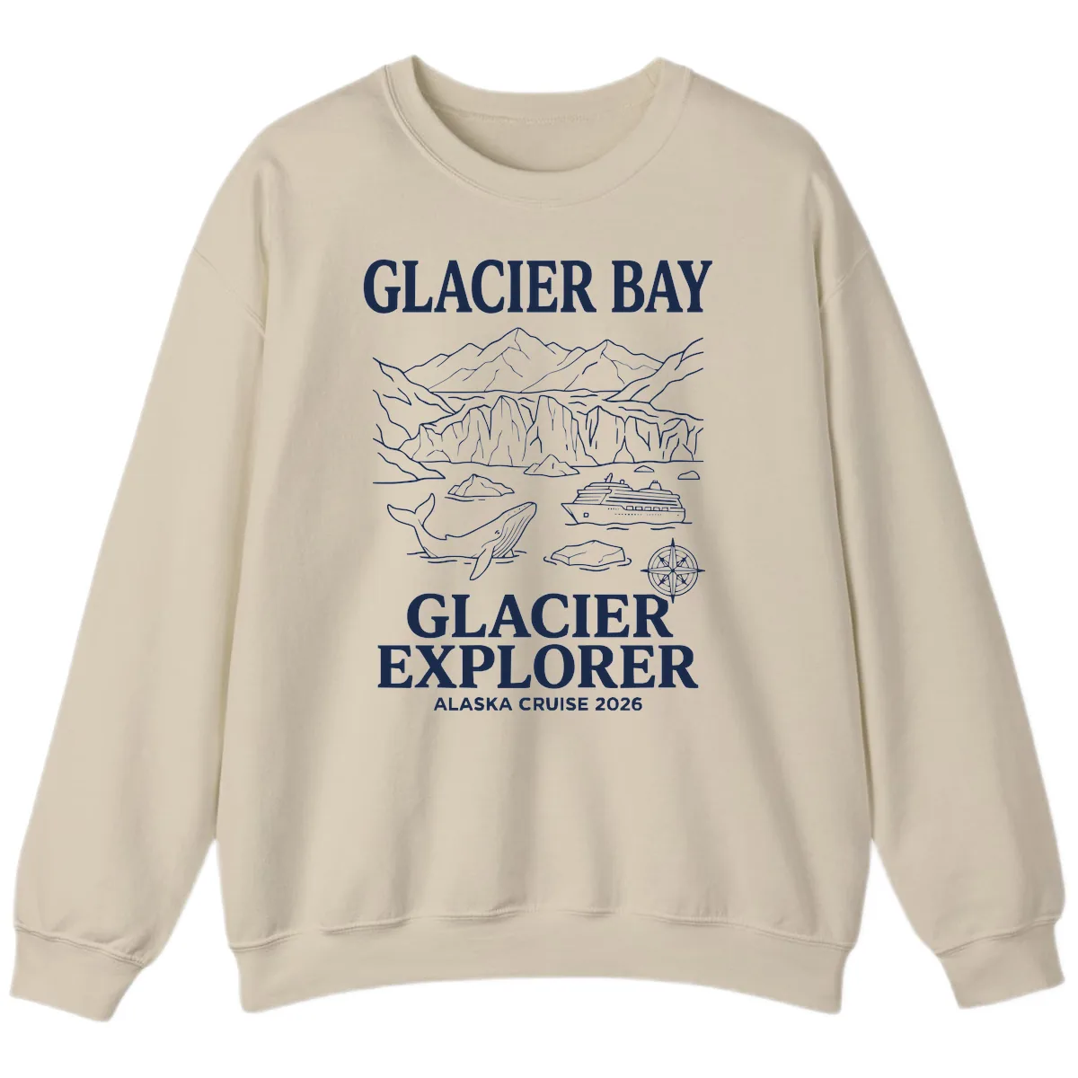 Glacier Bay Explorer Alaska Cruise Sweatshirt in Sand