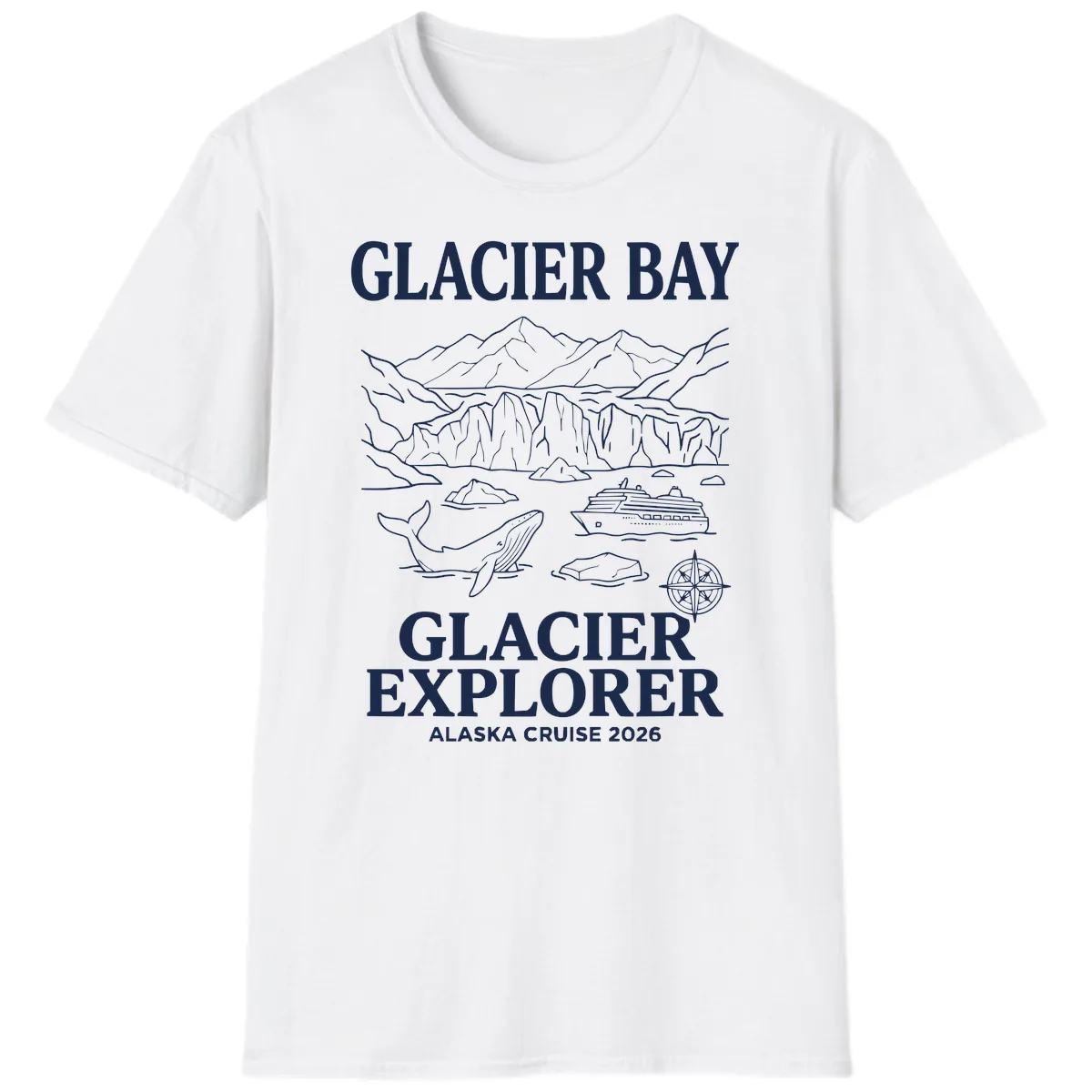 Glacier Bay Explorer Alaska Cruise T-Shirt in White