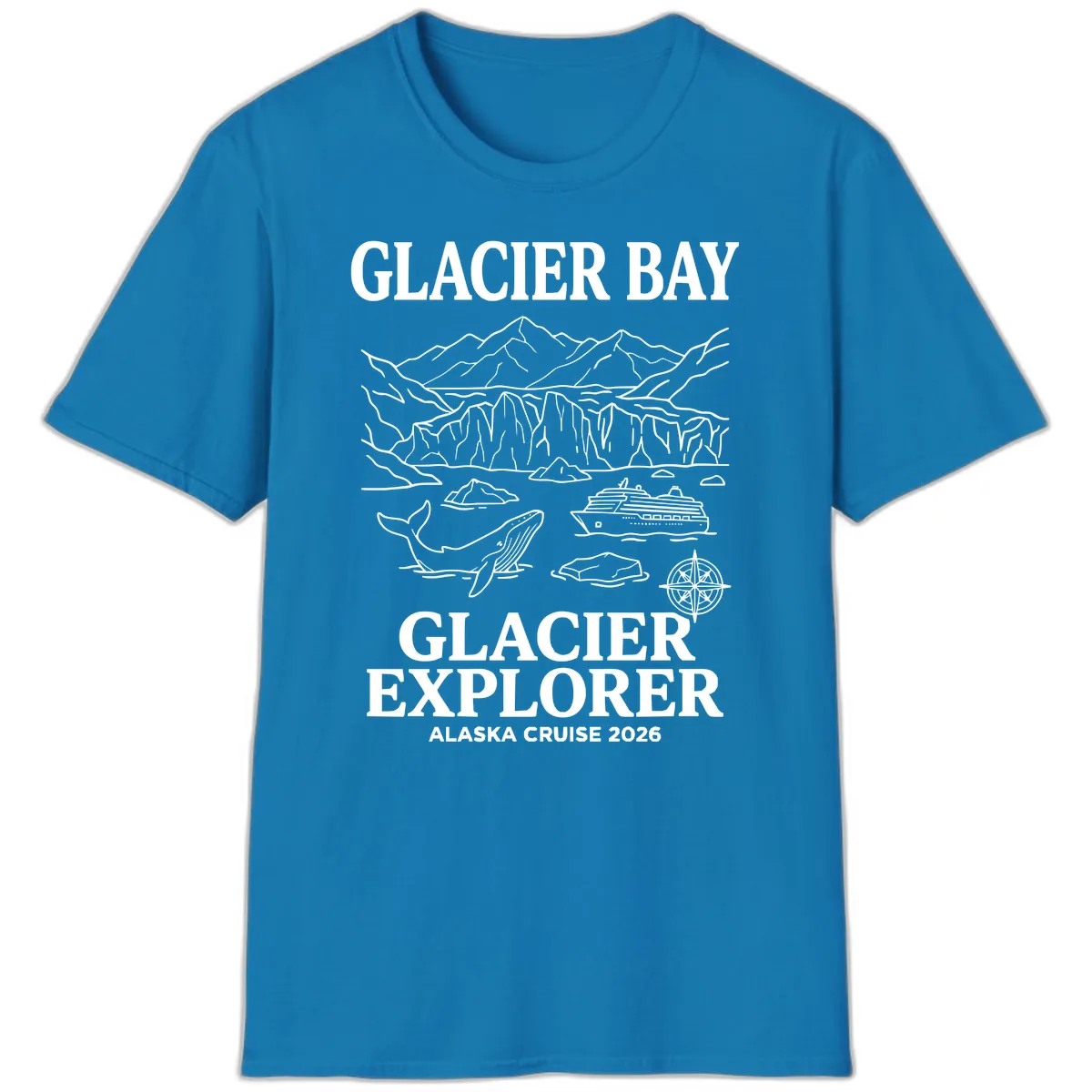 Glacier Bay Explorer Alaska Cruise T-Shirt in Sapphire