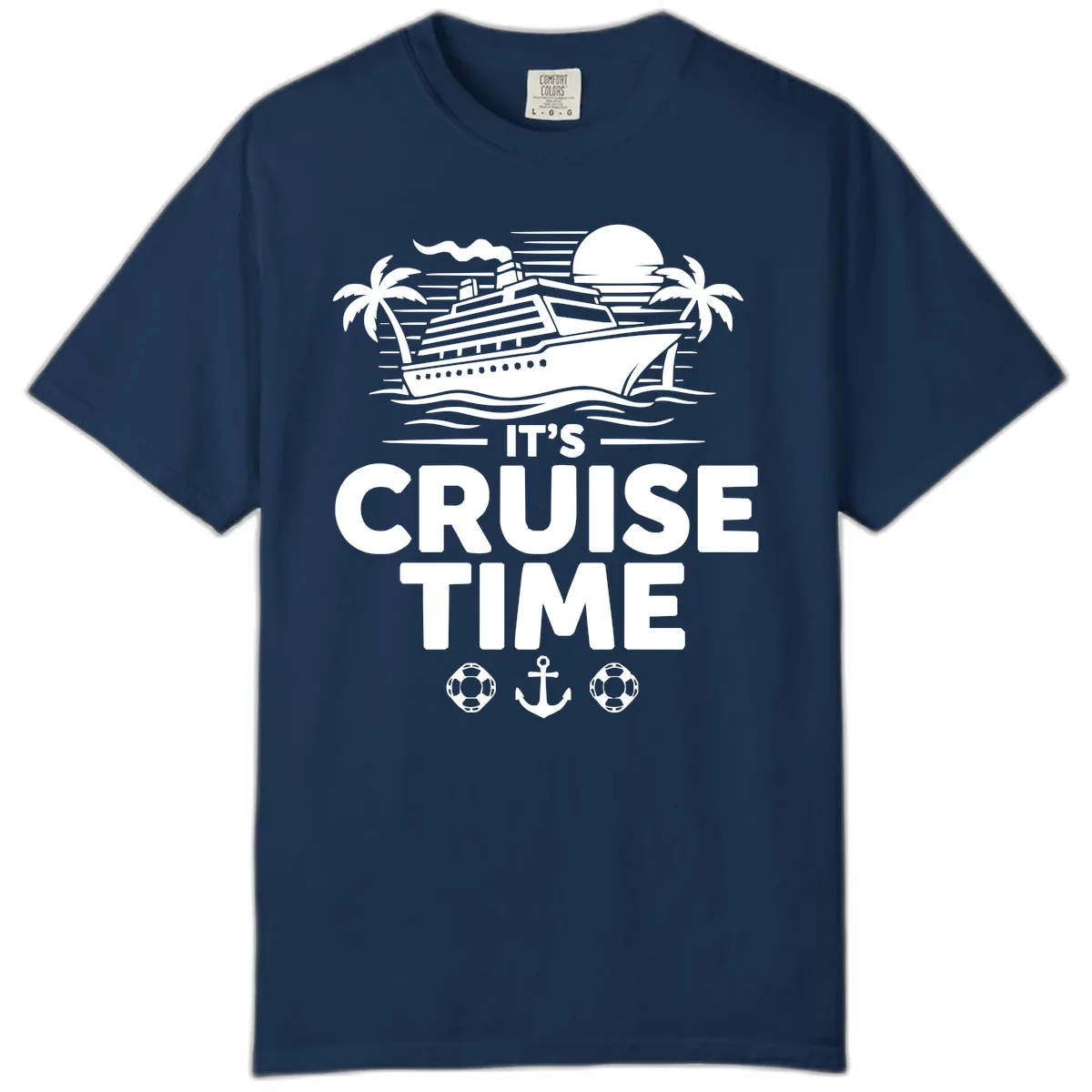 It's Cruise Time Tropical Getaway Comfort Color in Navy