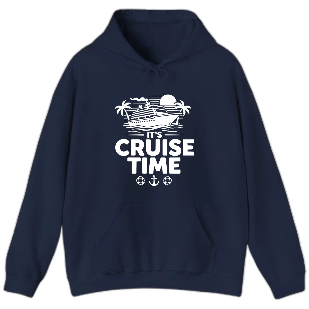 It's Cruise Time Tropical Getaway Hoodie in Navy