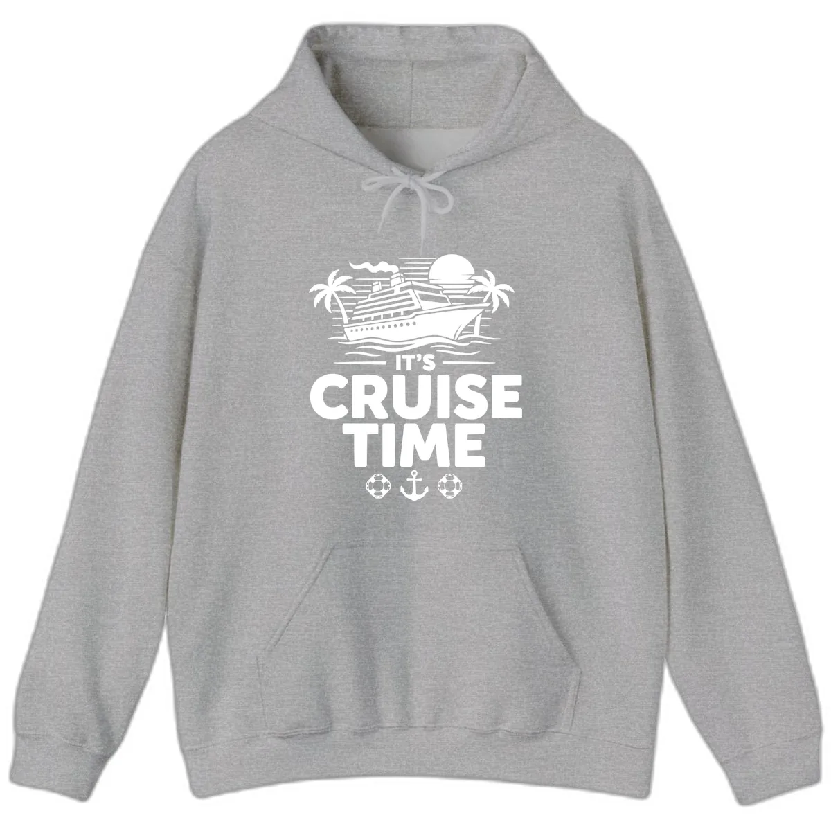 It's Cruise Time Tropical Getaway Hoodie in Sport Grey