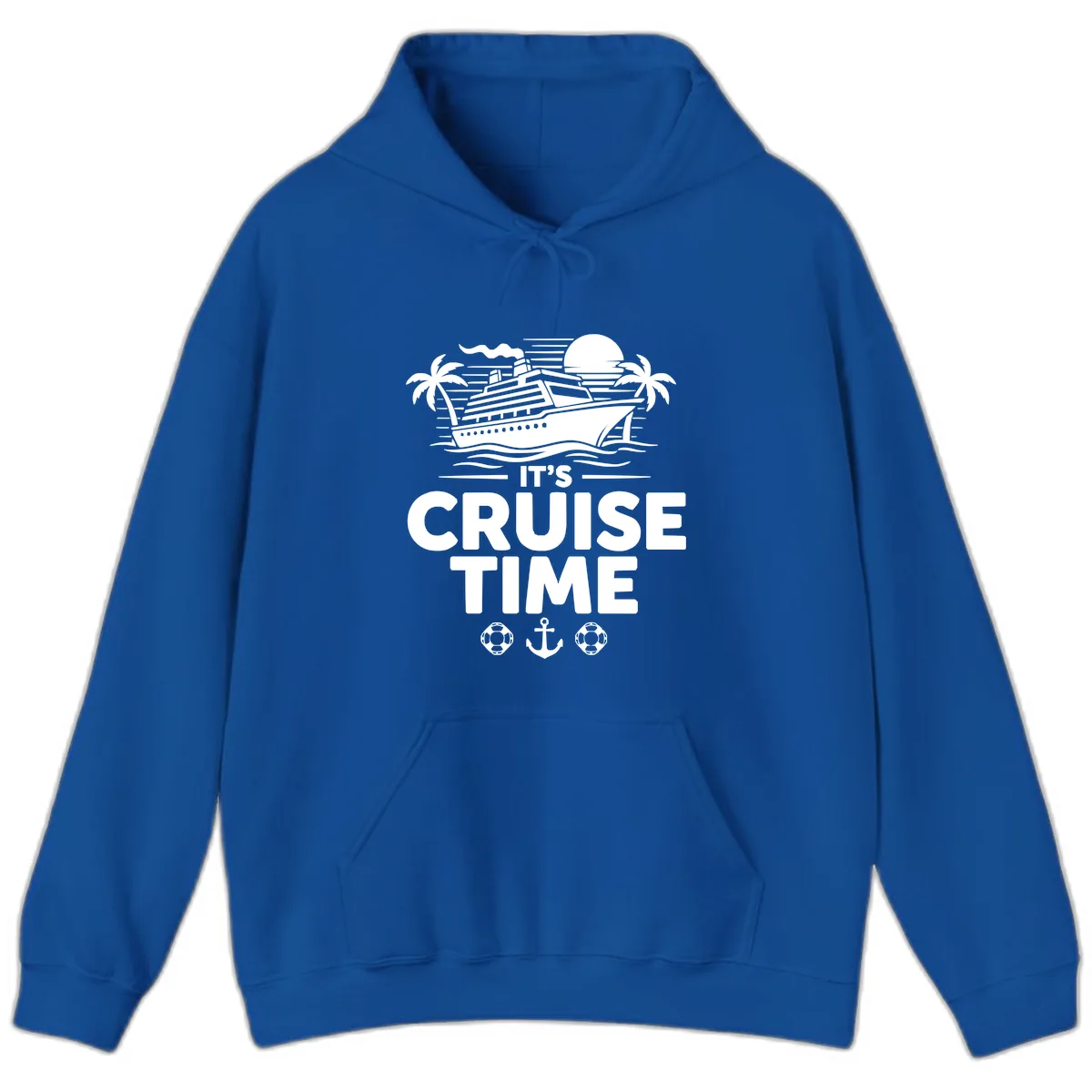 It's Cruise Time Tropical Getaway Hoodie in Royal