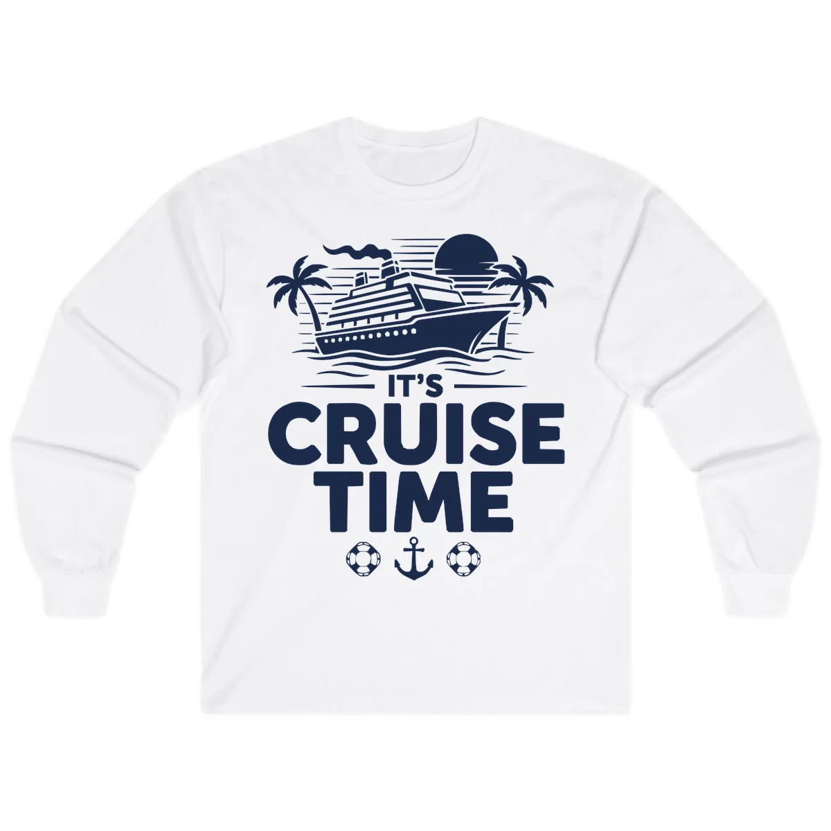 It's Cruise Time Tropical Getaway Long Sleeve in White