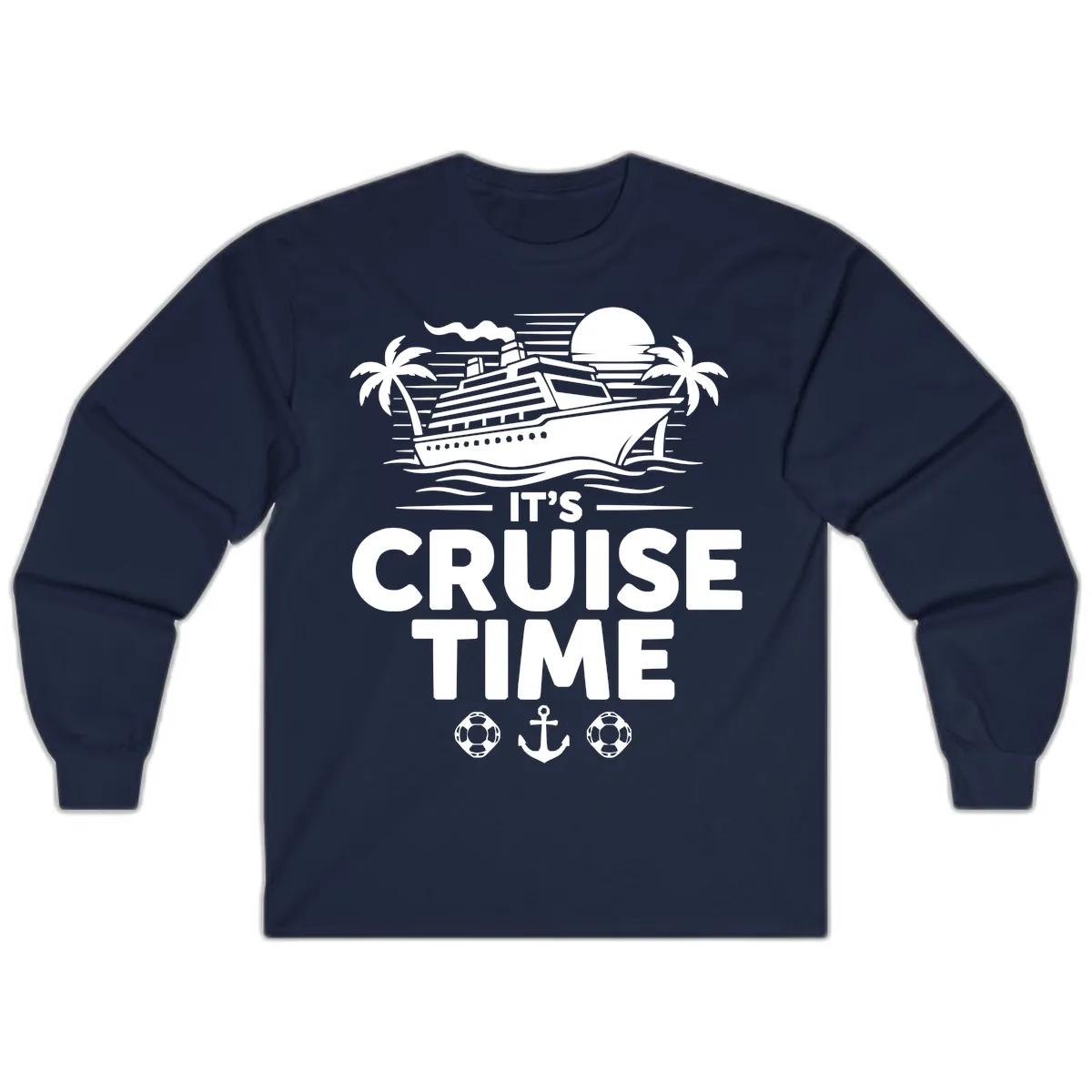 It's Cruise Time Tropical Getaway Long Sleeve in Navy