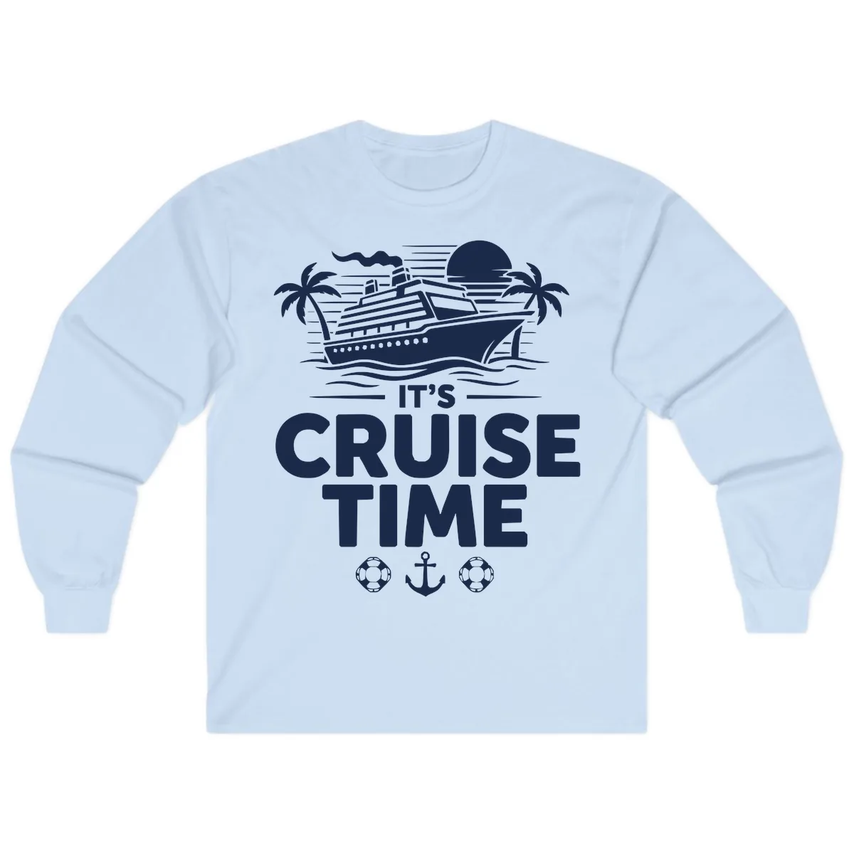 It's Cruise Time Tropical Getaway Long Sleeve in Light Blue