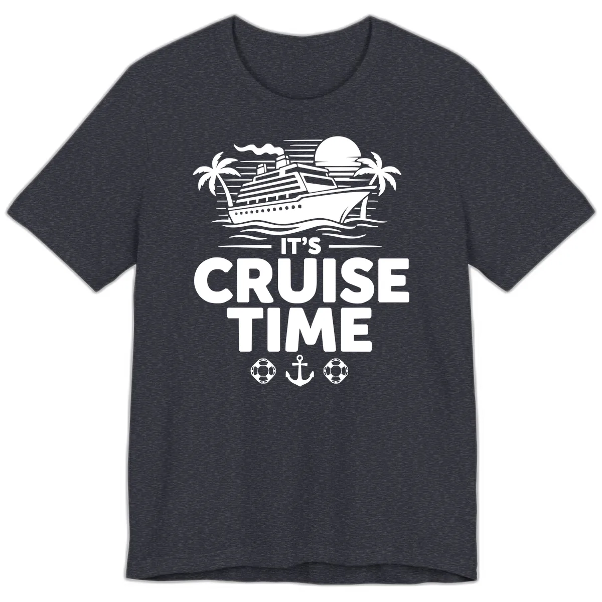 It's Cruise Time Tropical Getaway Premium T-Shirt in Heather Navy