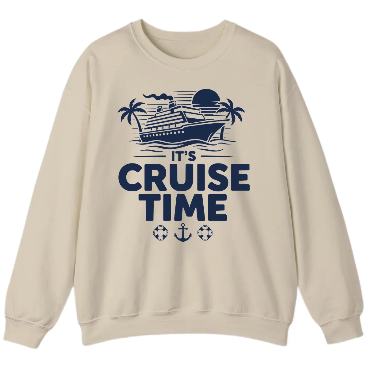 It's Cruise Time Tropical Getaway Sweatshirt in Sand