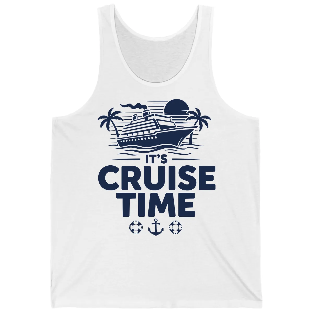 It's Cruise Time Tropical Getaway Tank in White