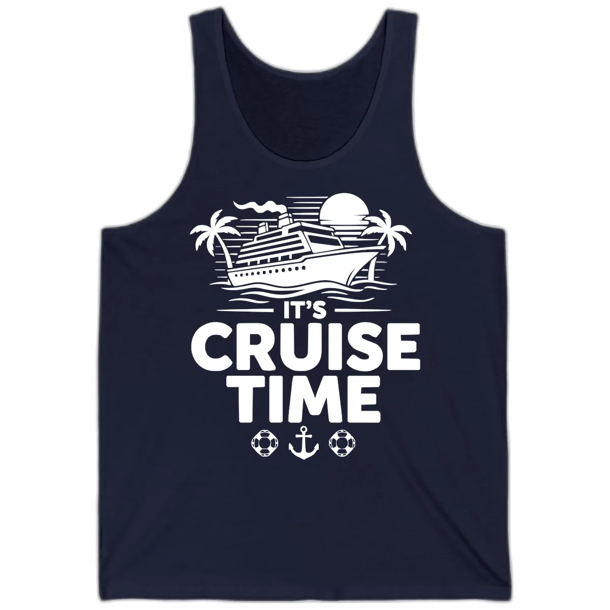 It's Cruise Time Tropical Getaway Tank in Navy