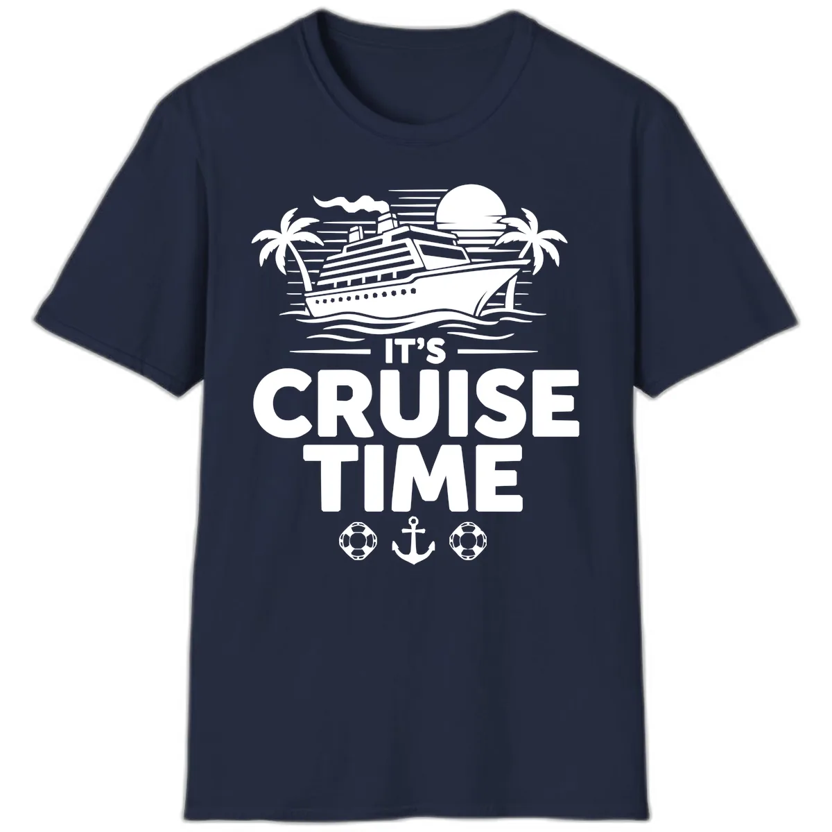 It's Cruise Time Tropical Getaway T-Shirt in Navy
