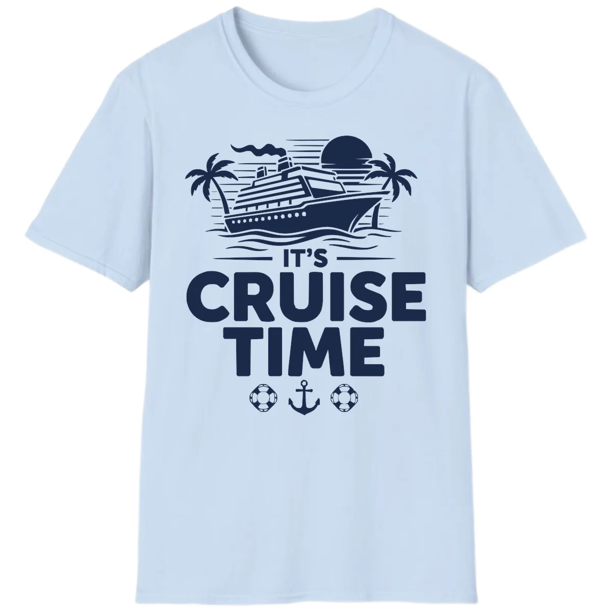 It's Cruise Time Tropical Getaway T-Shirt in Light Blue