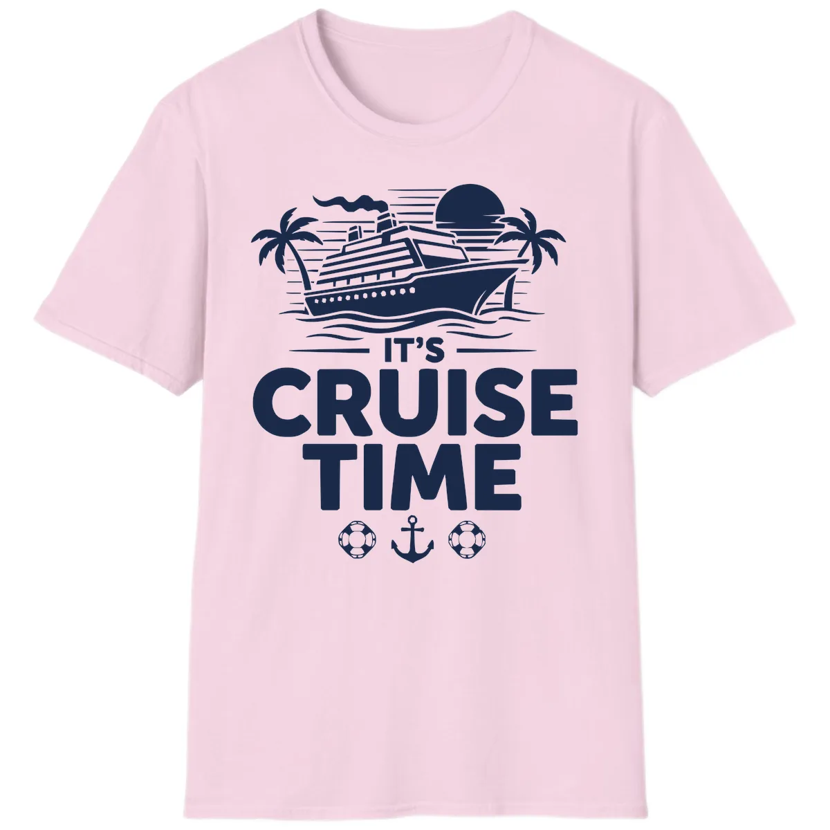 It's Cruise Time Tropical Getaway T-Shirt in Light Pink