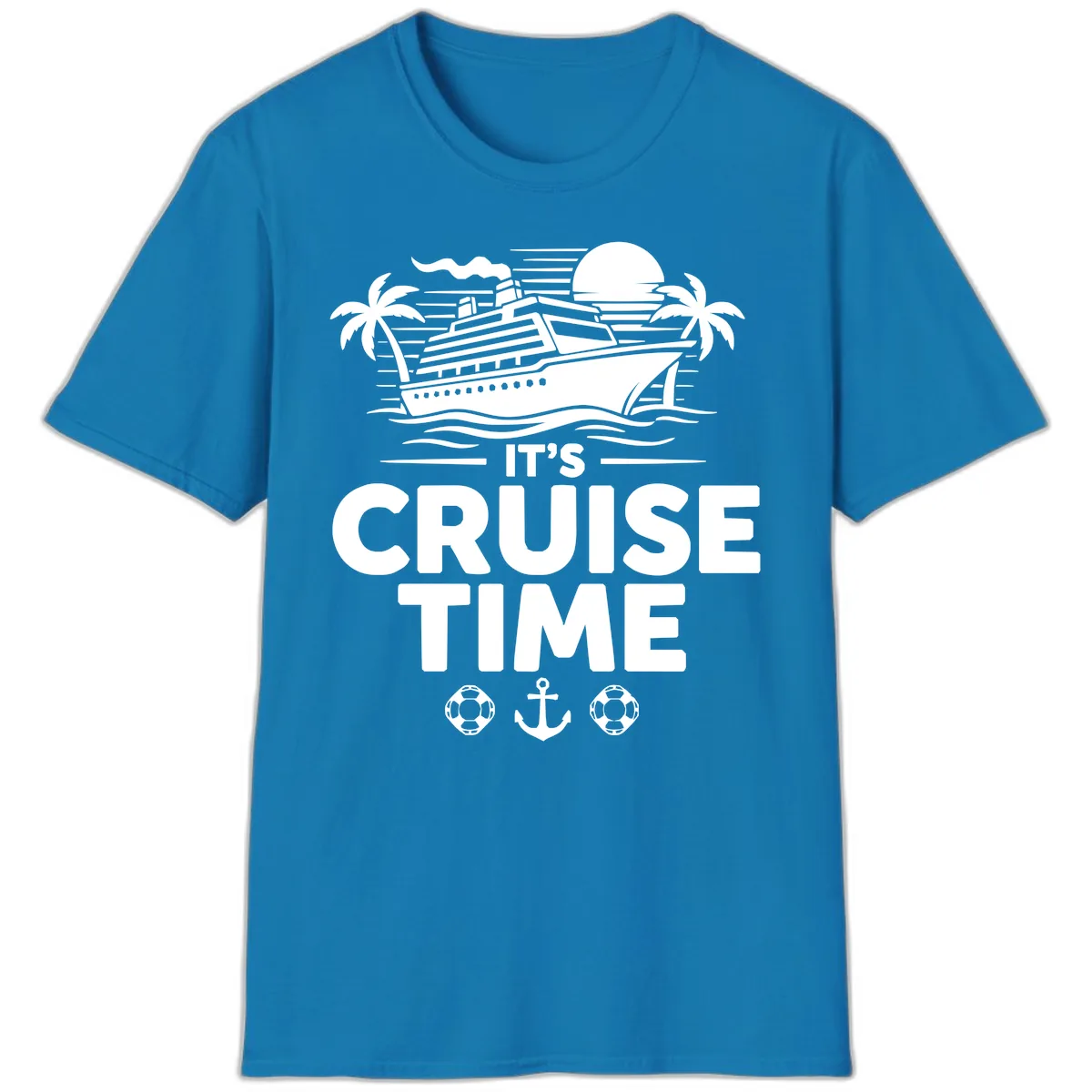 It's Cruise Time Tropical Getaway T-Shirt in Sapphire