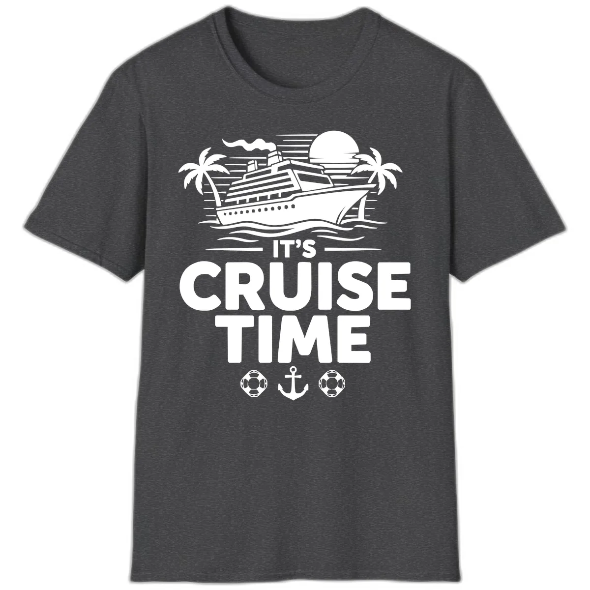It's Cruise Time Tropical Getaway T-Shirt in Dark Heather