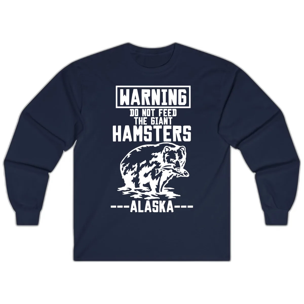 Do Not Feed The Giant Hamsters Alaska Long Sleeve in Navy