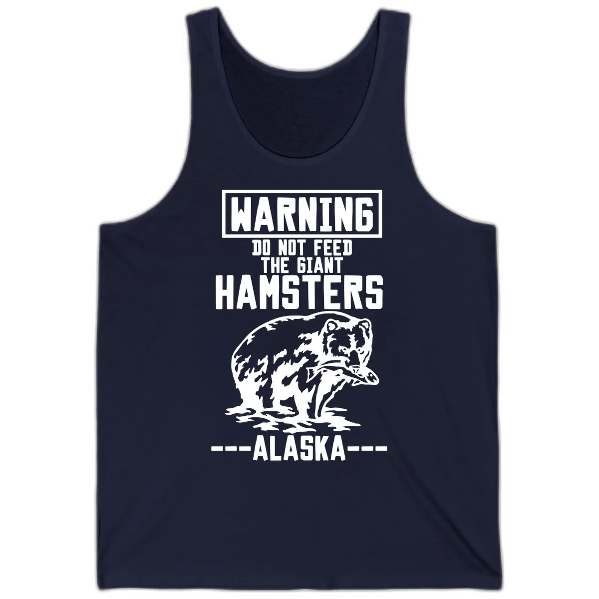 Do Not Feed The Giant Hamsters Alaska Tank in Navy