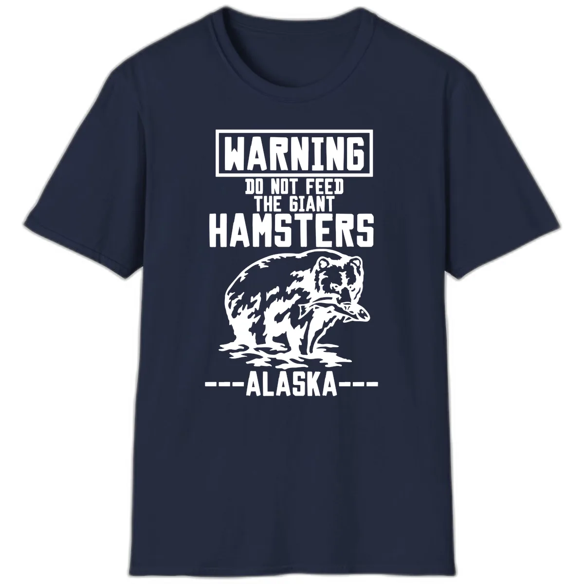 Do Not Feed The Giant Hamsters Alaska T-Shirt in Navy