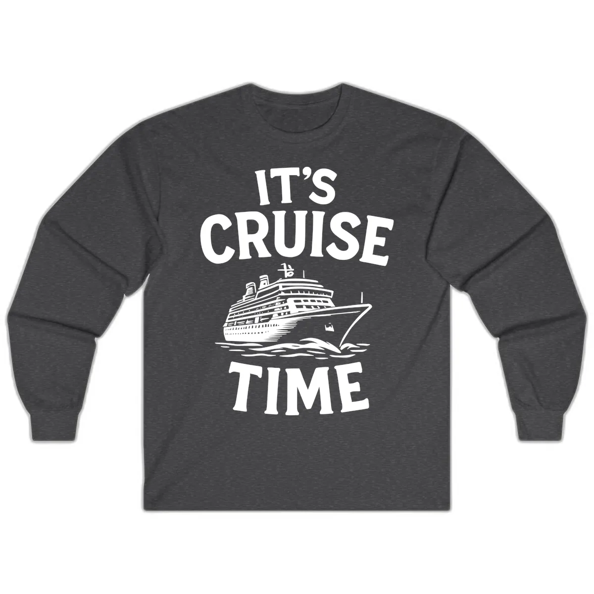 It's Cruise Time Long Sleeve in Dark Heather