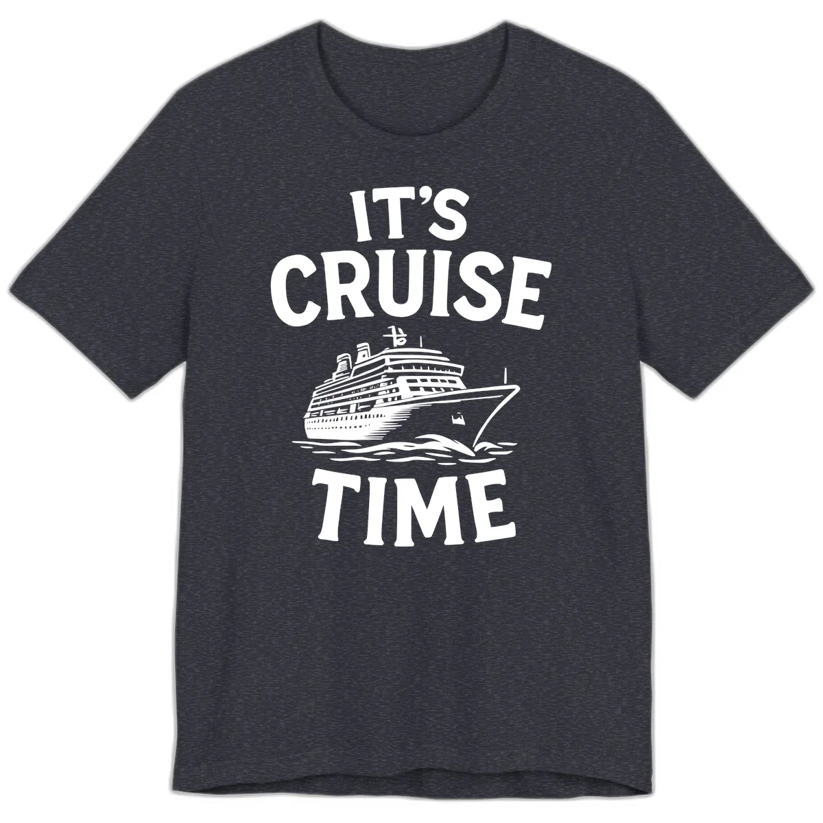 It's Cruise Time Premium T-Shirt in Heather Navy