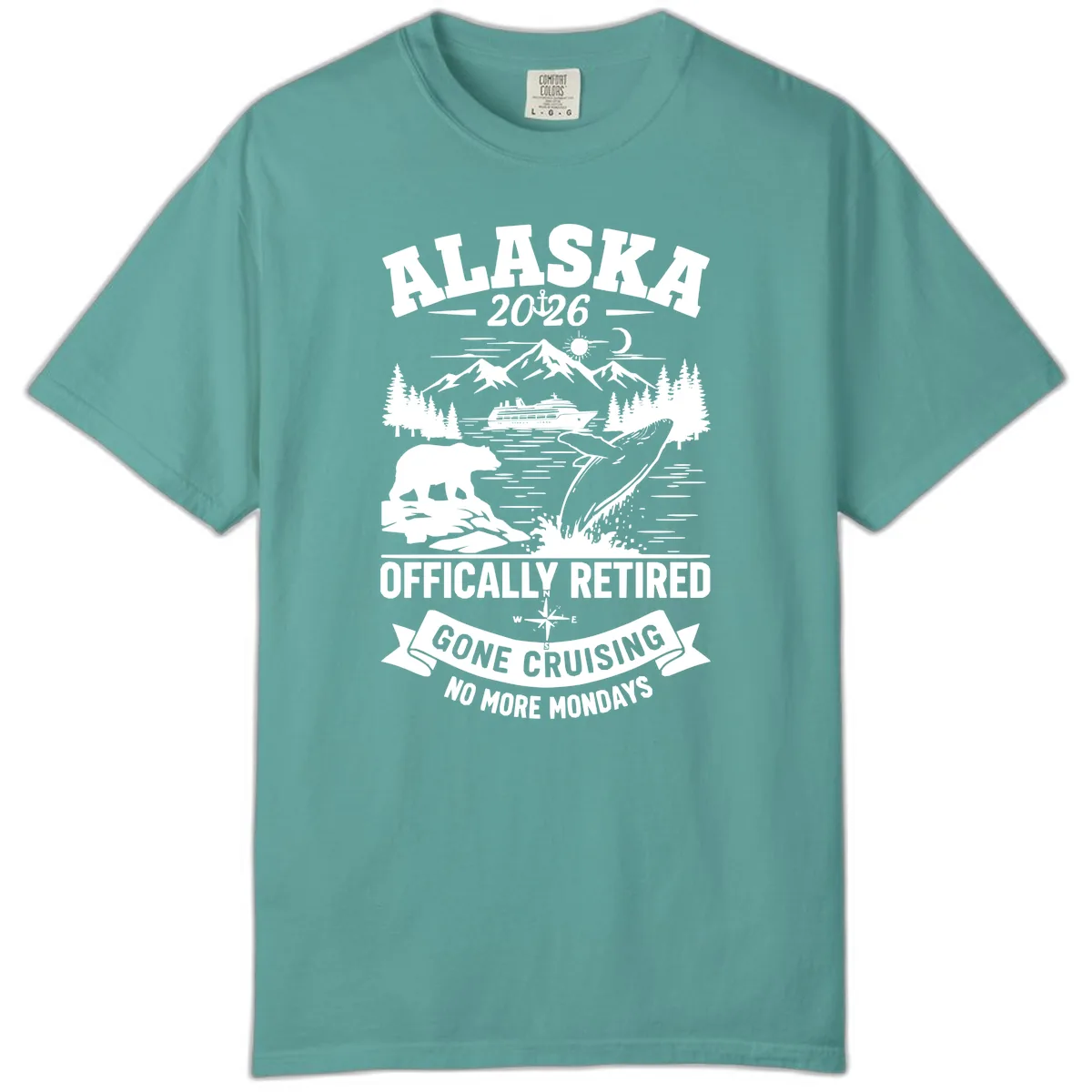 Alaska 2026 Officially Retired Gone Cruising Comfort Color in Seafoam