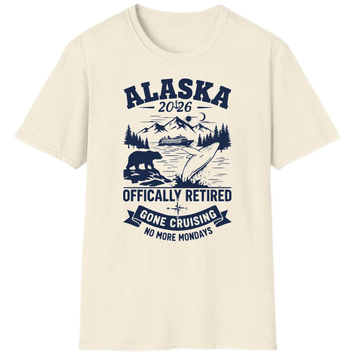 Alaska 2026 Officially Retired Gone Cruising T-Shirt in Natural