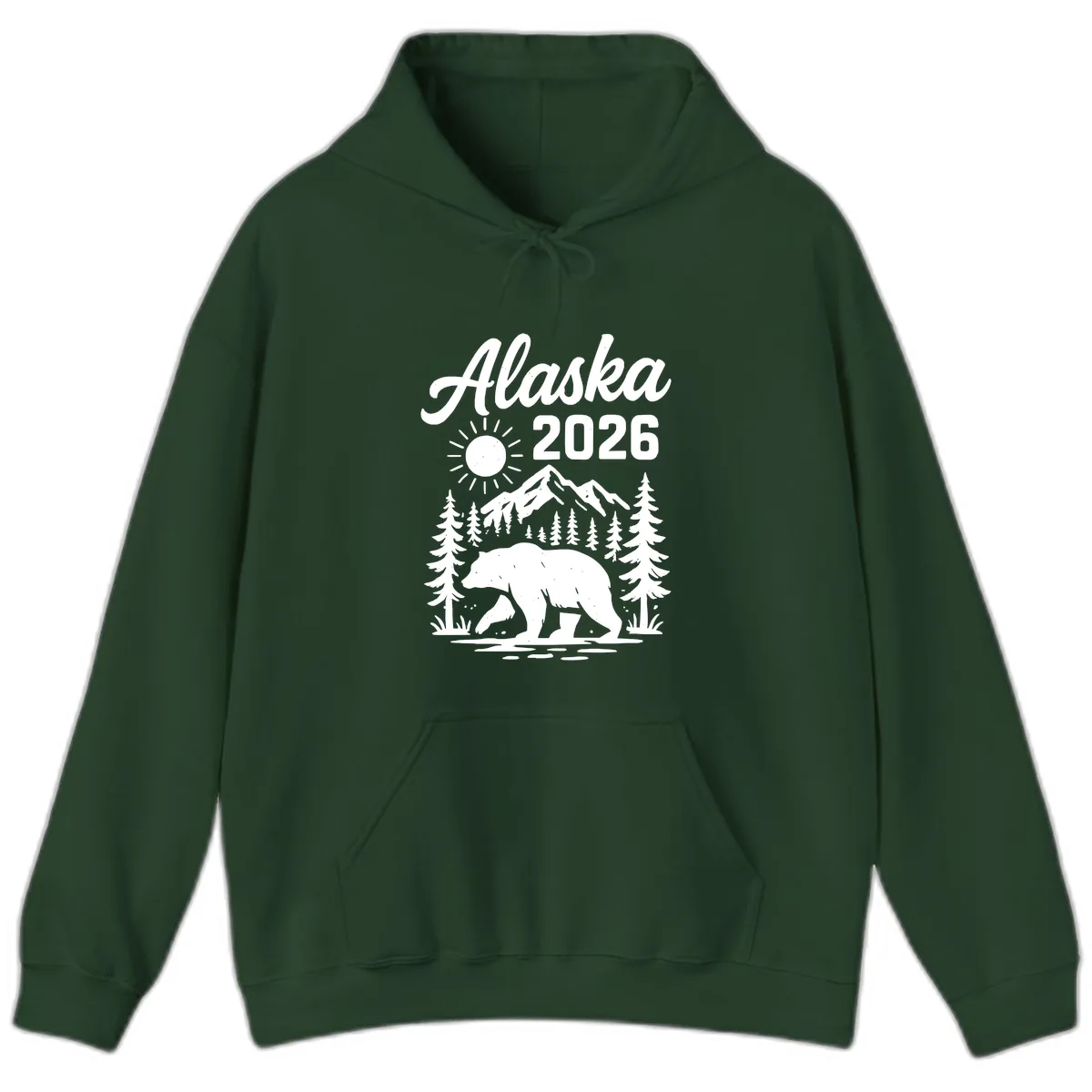 Alaska 2026 Bear Mountain Wilderness Hoodie in Forest Green