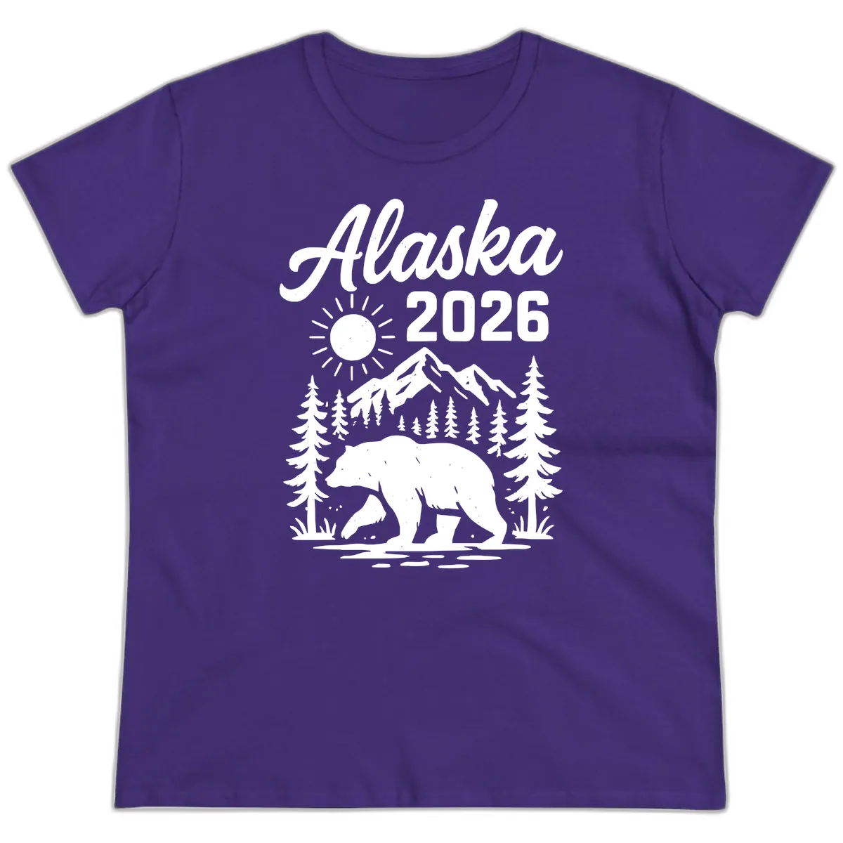 Alaska 2026 Bear Mountain Wilderness Ladies Tee in Purple