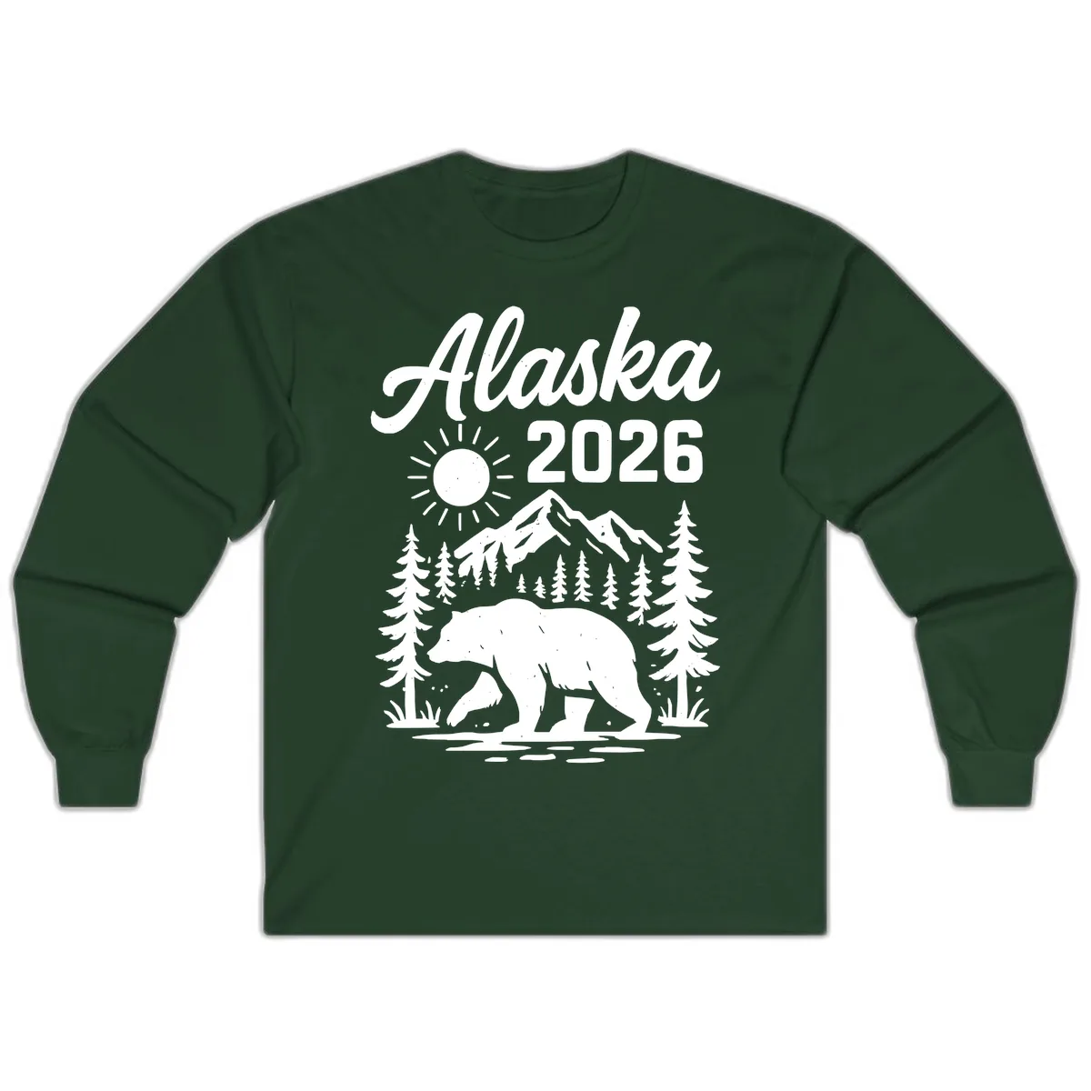 Alaska 2026 Bear Mountain Wilderness Long Sleeve in Forest Green