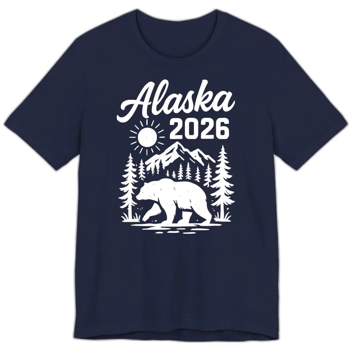 Alaska 2026 Bear Mountain Wilderness Premium T-Shirt in Navy