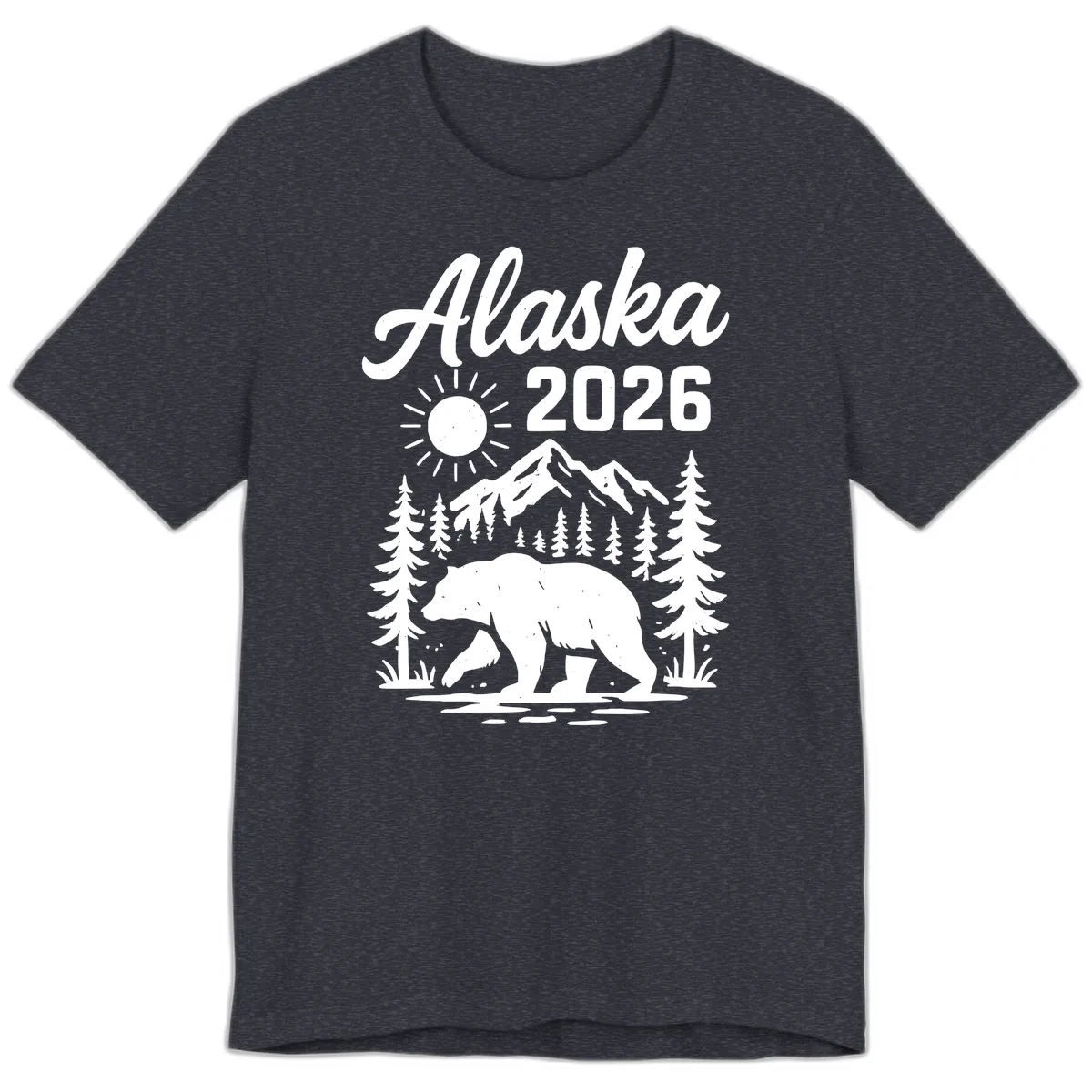 Alaska 2026 Bear Mountain Wilderness Premium T-Shirt in Heather Navy