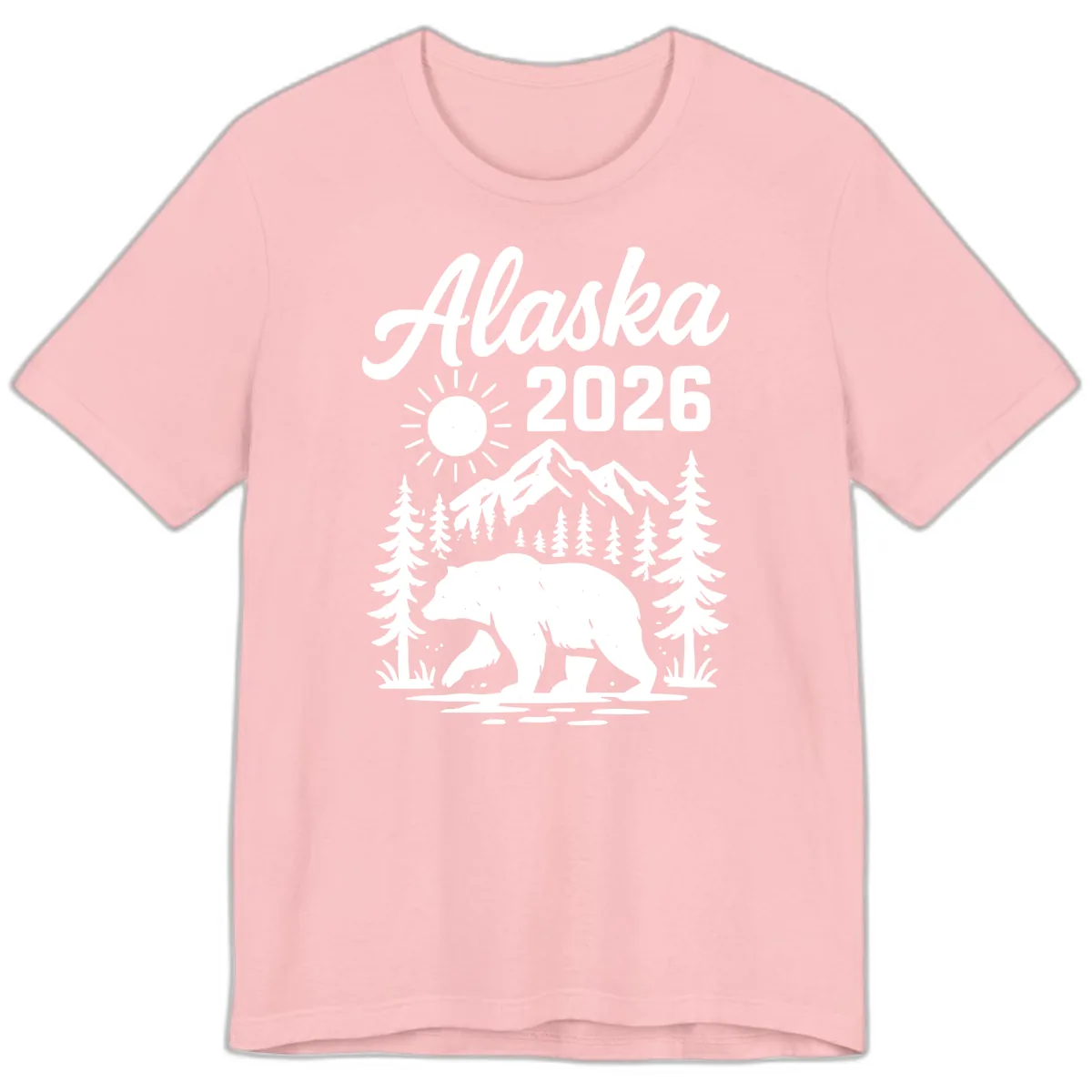 Alaska 2026 Bear Mountain Wilderness Premium T-Shirt in Pink