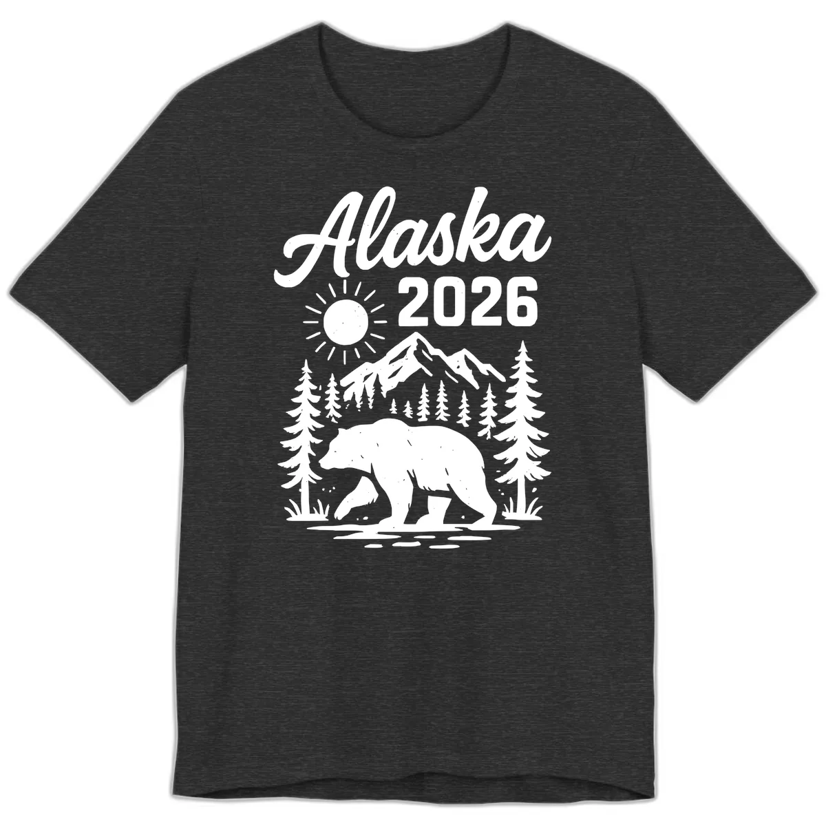 Alaska 2026 Bear Mountain Wilderness Premium T-Shirt in Dark Grey Heather