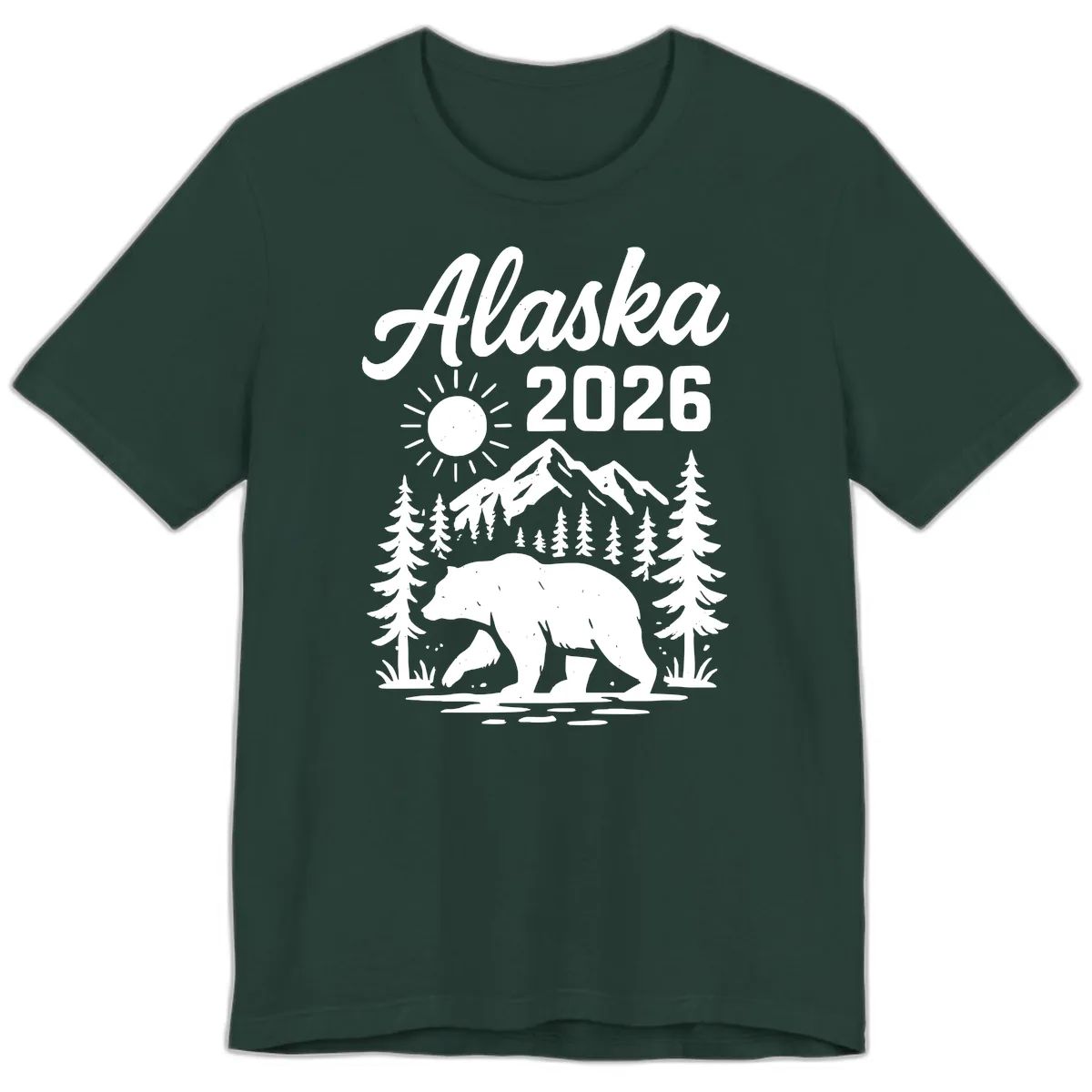 Alaska 2026 Bear Mountain Wilderness Premium T-Shirt in Forest