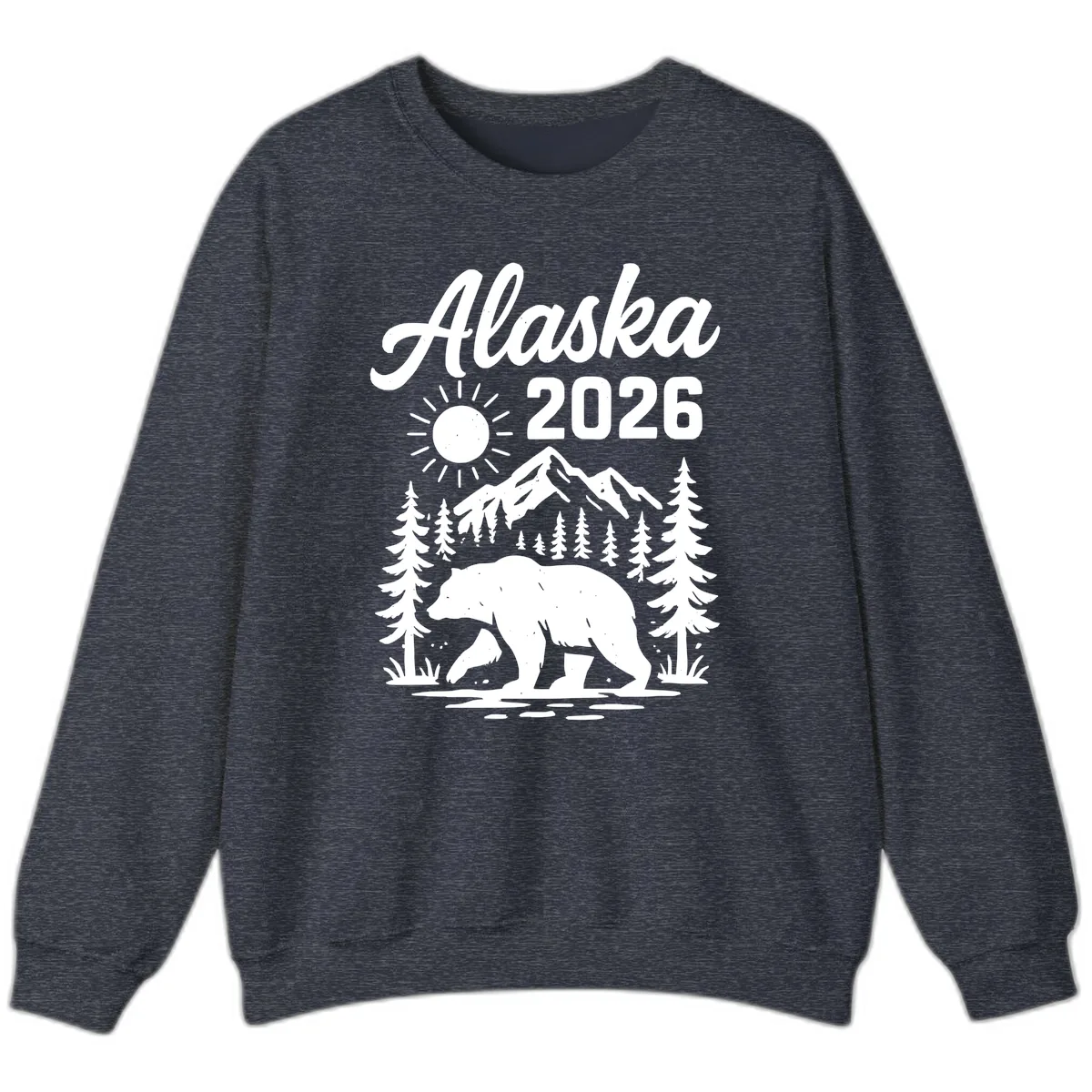 Alaska 2026 Bear Mountain Wilderness Sweatshirt in Heather Sport Dark Navy