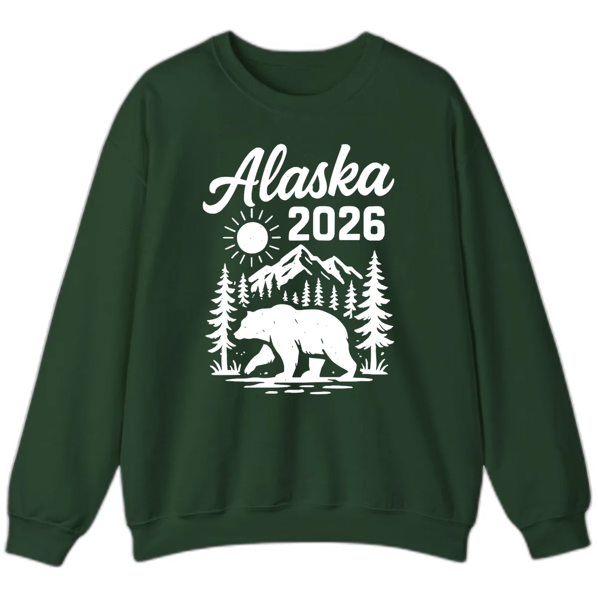 Alaska 2026 Bear Mountain Wilderness Sweatshirt in Forest Green