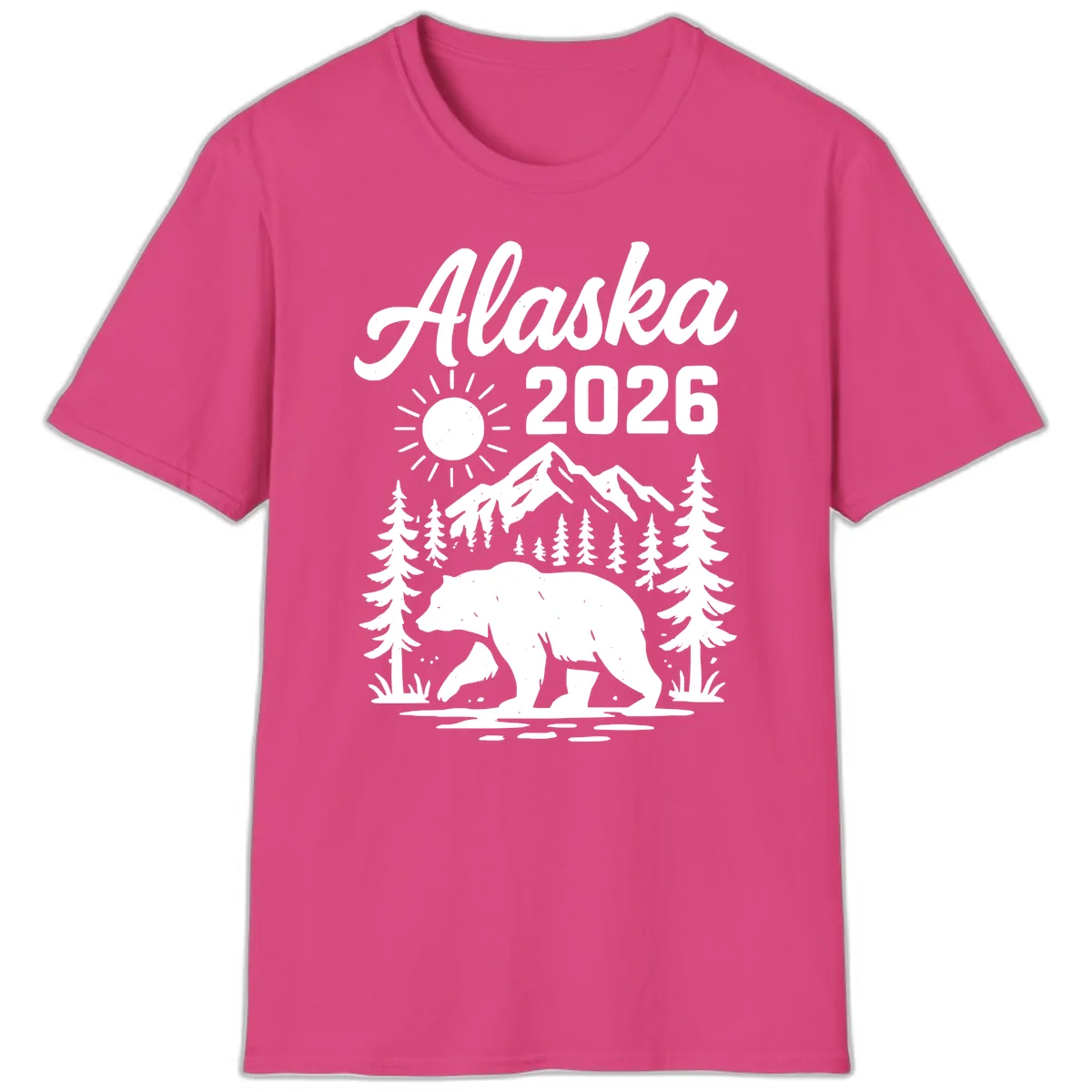 Alaska 2026 Bear Mountain Wilderness T-Shirt in Heliconia